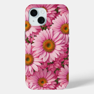 Funda Para iPhone 15 Elegantes flores de boho moda rosa margaritas rosa