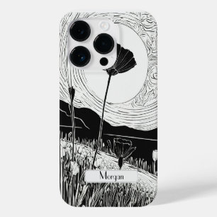 Funda Para iPhone 14 Pro De Case-Mate Elegantes flores silvestres blancas y negras