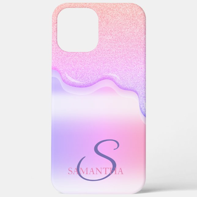 Funda De Case-Mate Para iPhone Elegantes gotas de brillo con efecto ombre fresco (Reverso )