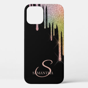 Funda Para iPhone 12 Elegantes gotas de brillo de arcoíris