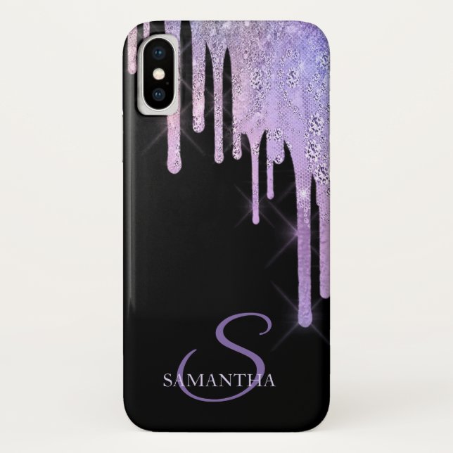 Funda De Case-Mate Para iPhone Elegantes gotas de lavanda (Reverso)