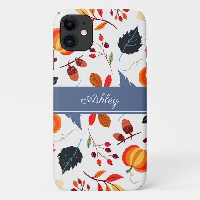 Funda De Case-Mate Para iPhone Elegantes hojas botánicas otoñales (Reverso)