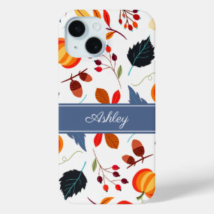 Funda Para iPhone 15 Elegantes hojas botánicas otoñales