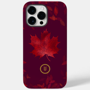 Funda Para iPhone 14 Pro Max De Case-Mate Elegantes hojas de otoño rojas y de oro de Borgoña