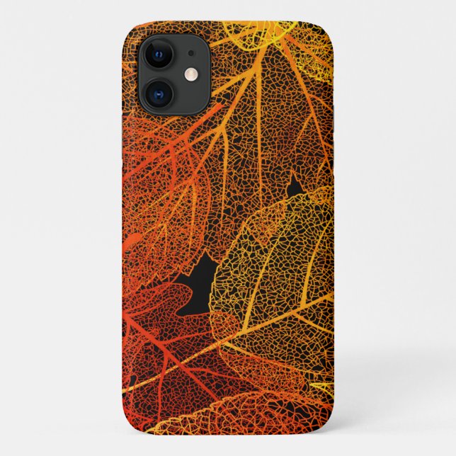 Funda De Case-Mate Para iPhone Elegantes hojas otoñales (Reverso)