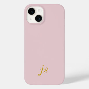 Funda Para iPhone 14 De Case-Mate Elegantes Iniciales de Monograma Modernas Rosa Dor