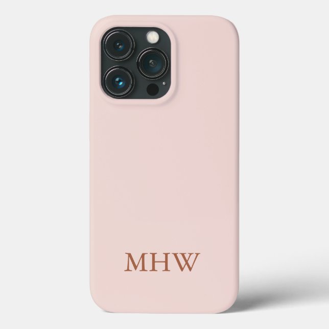 Funda De Case-Mate Para iPhone Elegantes iniciales en monograma elegante moda ros (Reverso )