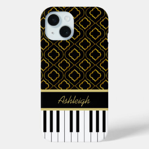 Funda Para iPhone 15 Elegantes llaves de piano Personalizado con papel 