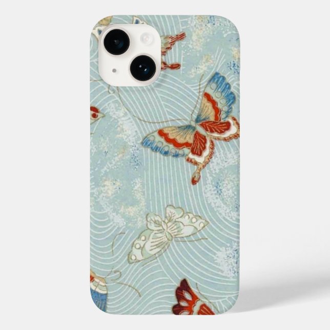 Funda De Case-Mate Para iPhone Elegantes mariposas japonesas de origami de lavado (Reverso )