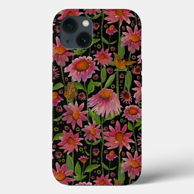 Funda De Case-Mate Para iPhone Elegantes mariposas rosadas negras (Reverso )
