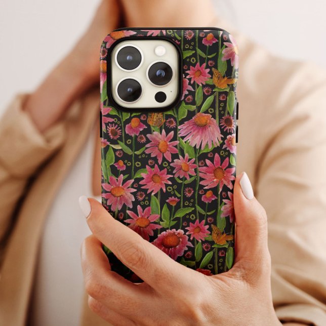 Funda De Case-Mate Para iPhone Elegantes mariposas rosadas negras (Subido por el creador)