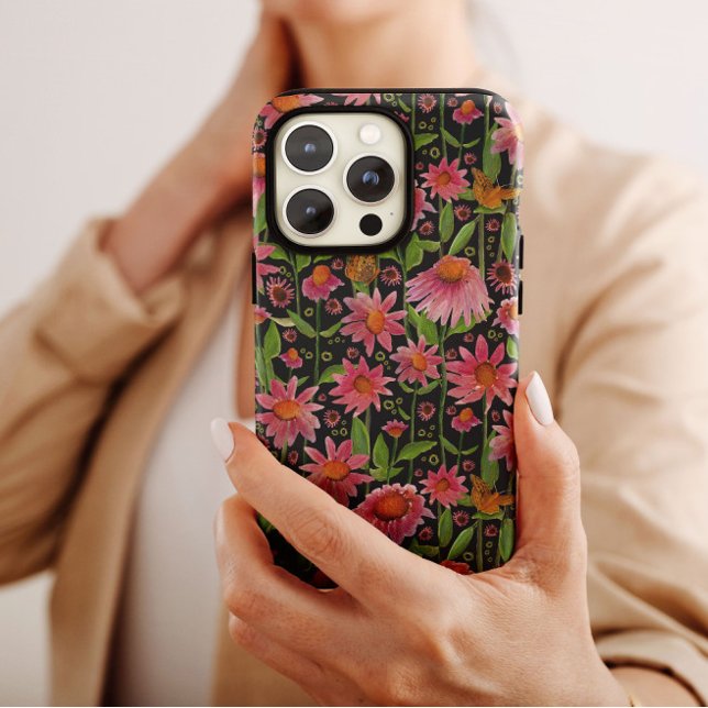 Funda De Case-Mate Para iPhone Elegantes mariposas rosadas negras (Subido por el creador)