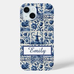 Funda Para iPhone 15 Elegantes mosaicos Delft Personalizados
