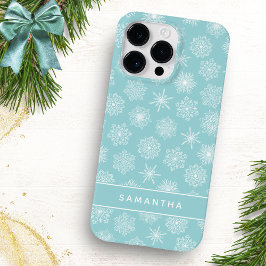 Funda Para iPhone 14 Pro Max De Case-Mate Elegantes Navidades de copos de nieve Monogramado 