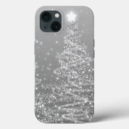 Funda Para iPhone 13 Elegantes Navidades plateados de árboles esparcen