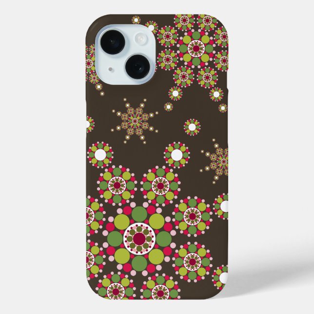 Funda De Case-Mate Para iPhone Elegantes Navidades Retro Estrella Dots Patrón vac (Reverso )