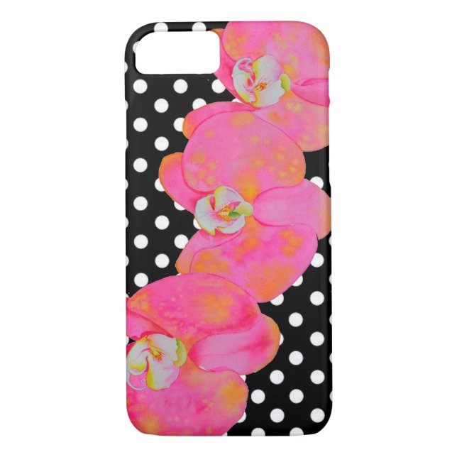 Funda De Case-Mate Para iPhone Elegantes orquídeas de acuarela rosa rosa (Reverso)