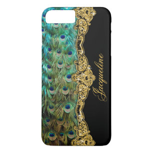 Funda Para iPhone 8 Plus/7 Plus Elegantes plumas de pavo real de rococo barroco vi