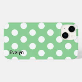 Funda Para iPhone 14 De Case-Mate Elegantes puntos de Polka Blanco Verde Claro con e