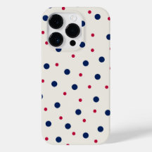 Elegantes puntos de Polka Rojo y Azul