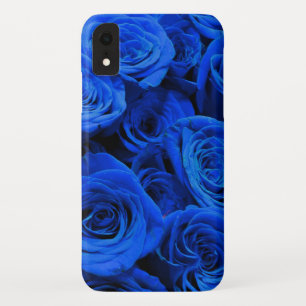 Funda Para iPhone XR Elegantes rosas azules flores azules florales azul