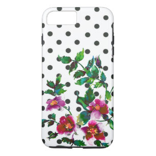 Funda Para iPhone 8 Plus/7 Plus Elegantes rosas de acuarela magenta rosa con punto