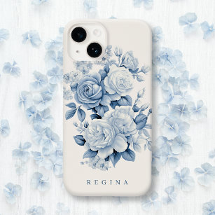Funda Para iPhone 14 De Case-Mate Elegantes Rosas de color azul pastel personalizado