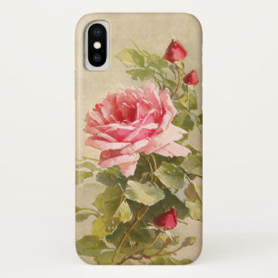 Funda Para iPhone X Elegantes rosas rosadas de época