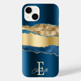 Funda Para iPhone 14 De Case-Mate Elegantes Secuencias de oro del Agate Azul Índigo