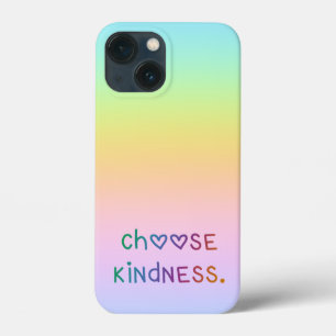Funda Para iPhone 13 Mini "Elegir amabilidad" Gradiente Arcoiris
