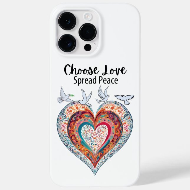 Funda De Case-Mate Para iPhone Elegir la paz de amor (Reverso)