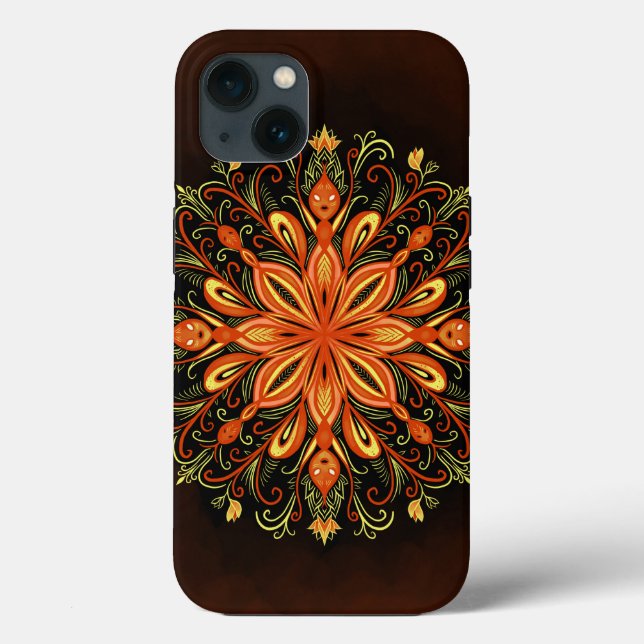 Funda De Case-Mate Para iPhone Elemento de fuego Mandala - Creatur de llama Kalei (Reverso )