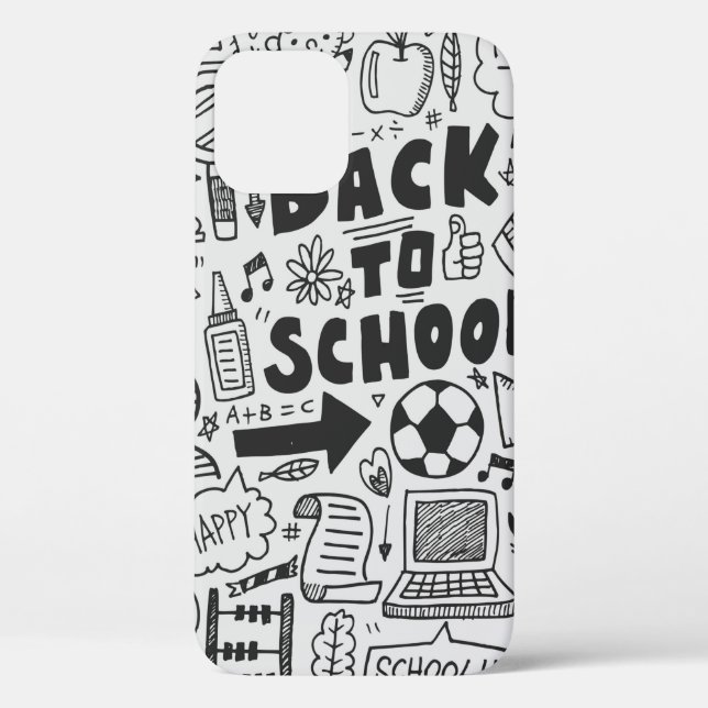 Funda De Case-Mate Para iPhone elemento de la escuela de dibujo manual (Reverso )