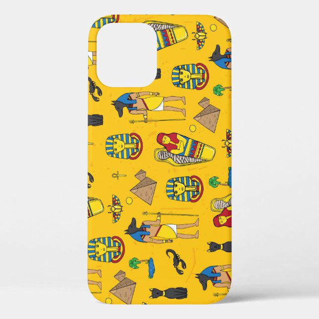 Funda De Case-Mate Para iPhone Elementos egipcios, Anubis, pirámides. (Reverso )
