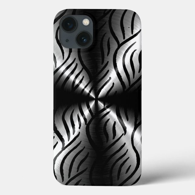 Funda De Case-Mate Para iPhone Elementos Metalizado de acero inoxidable plateado (Reverso)