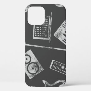 Funda Para iPhone 12 Elementos musicales: fondo inmaculado vintage.