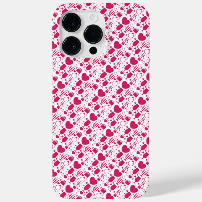 Funda De Case-Mate Para iPhone elementos patrones día de San Valentín (Reverso)