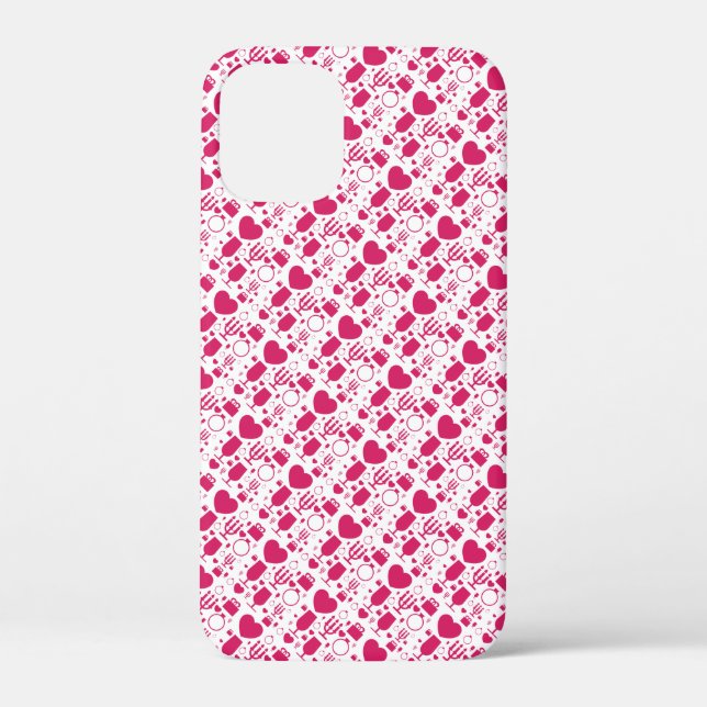 Funda De Case-Mate Para iPhone elementos patrones día de San Valentín (Reverso )