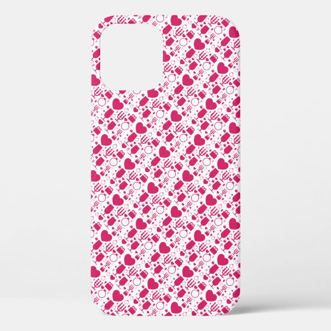 Funda De Case-Mate Para iPhone elementos patrones día de San Valentín (Reverso )