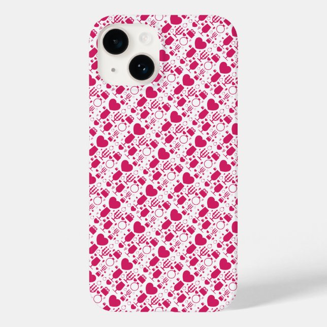 Funda De Case-Mate Para iPhone elementos patrones día de San Valentín (Reverso )