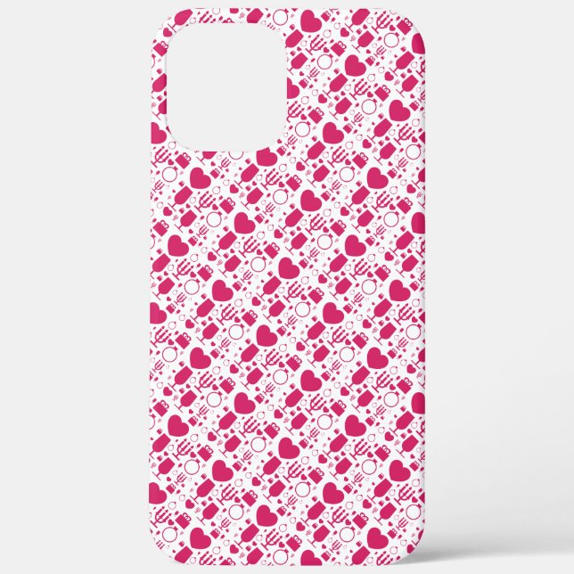 Funda De Case-Mate Para iPhone elementos patrones día de San Valentín (Reverso )