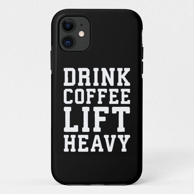Funda De Case-Mate Para iPhone Elevar el café pesado y beber - Gracioso Gimnasio  (Reverso)