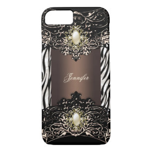 Funda Para iPhone 8/7 Elite Chocolate Zebra Black Pearl Brown 2