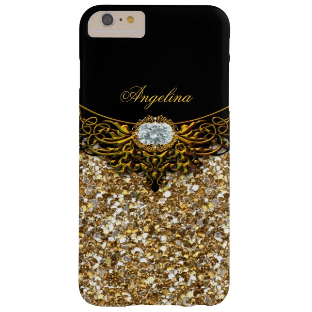 Funda De Case-Mate Para iPhone Elite Regal Gold Black Diamond Jewel (Reverso)