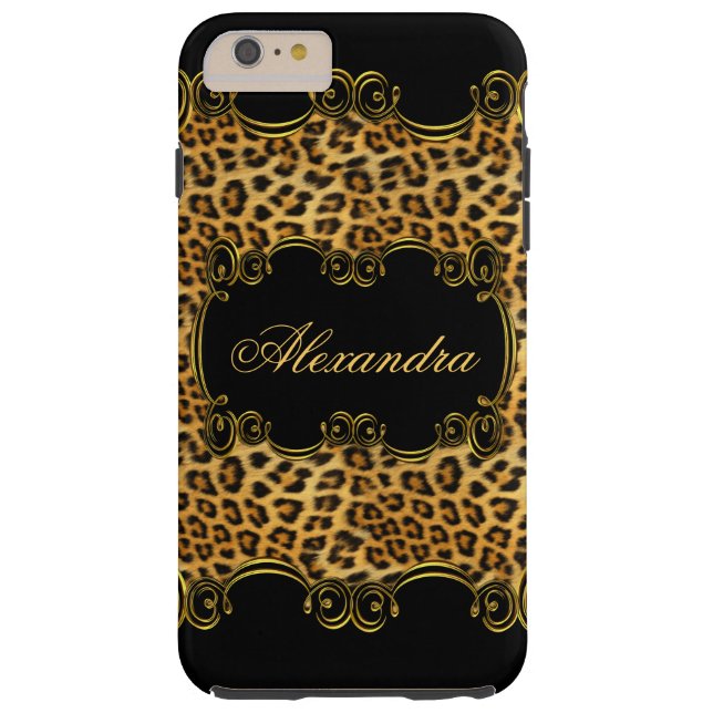 Funda De Case-Mate Para iPhone Elite Regal Leopard Gold Black print 2 (Reverso)