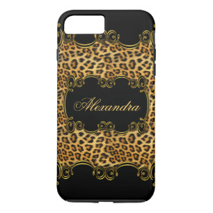 Funda Para iPhone 8 Plus/7 Plus Elite Regal Leopardo Dorado Negro estampado animal