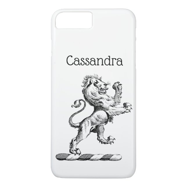 Funda De Case-Mate Para iPhone Emblema de cimera con león heráldico de pie (Reverso)