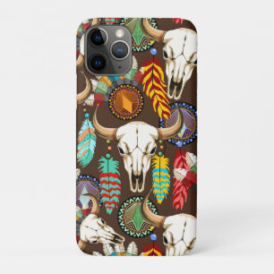 Funda Para iPhone 11 Pro Emblema de cráneo de búfalo nativo americano