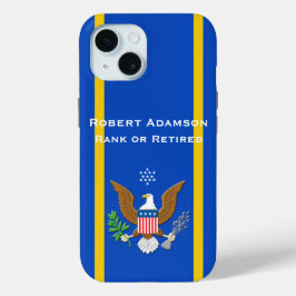 Funda Para iPhone 15 Emblema de defensa militar personalizable