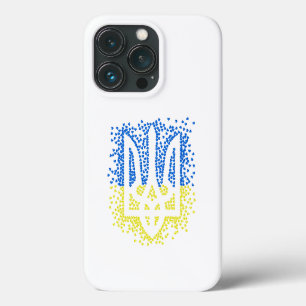 Funda Para iPhone 13 Pro Emblema ucraniano trident tryzub esparce corazones